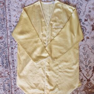 Vintage Victoria's Secret Women's Gold Satin Shirt Robe